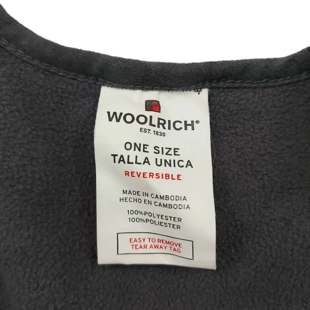 Woolrich Fleece Wrap Shawl Cape Womens One Size Gray Reversible Cozy Warm Poncho